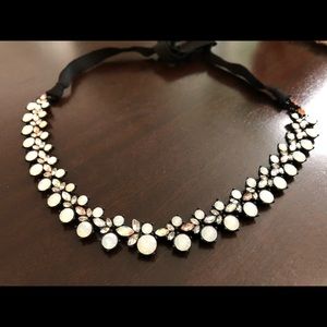 J.Crew Black Ribbon Bow Necklace